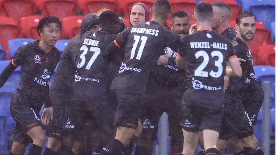 Brisbane Roar team celebration