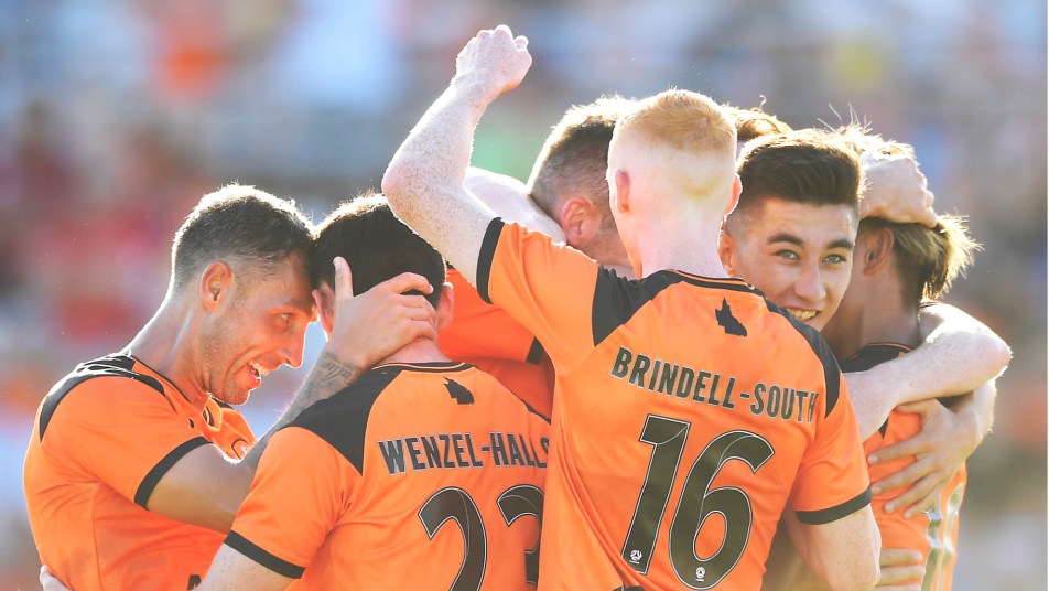 Brisbane Roar players celebrate