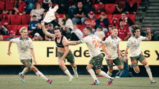 Roar climb to second after Chris Long wonder strike steals all three points in Adelaide